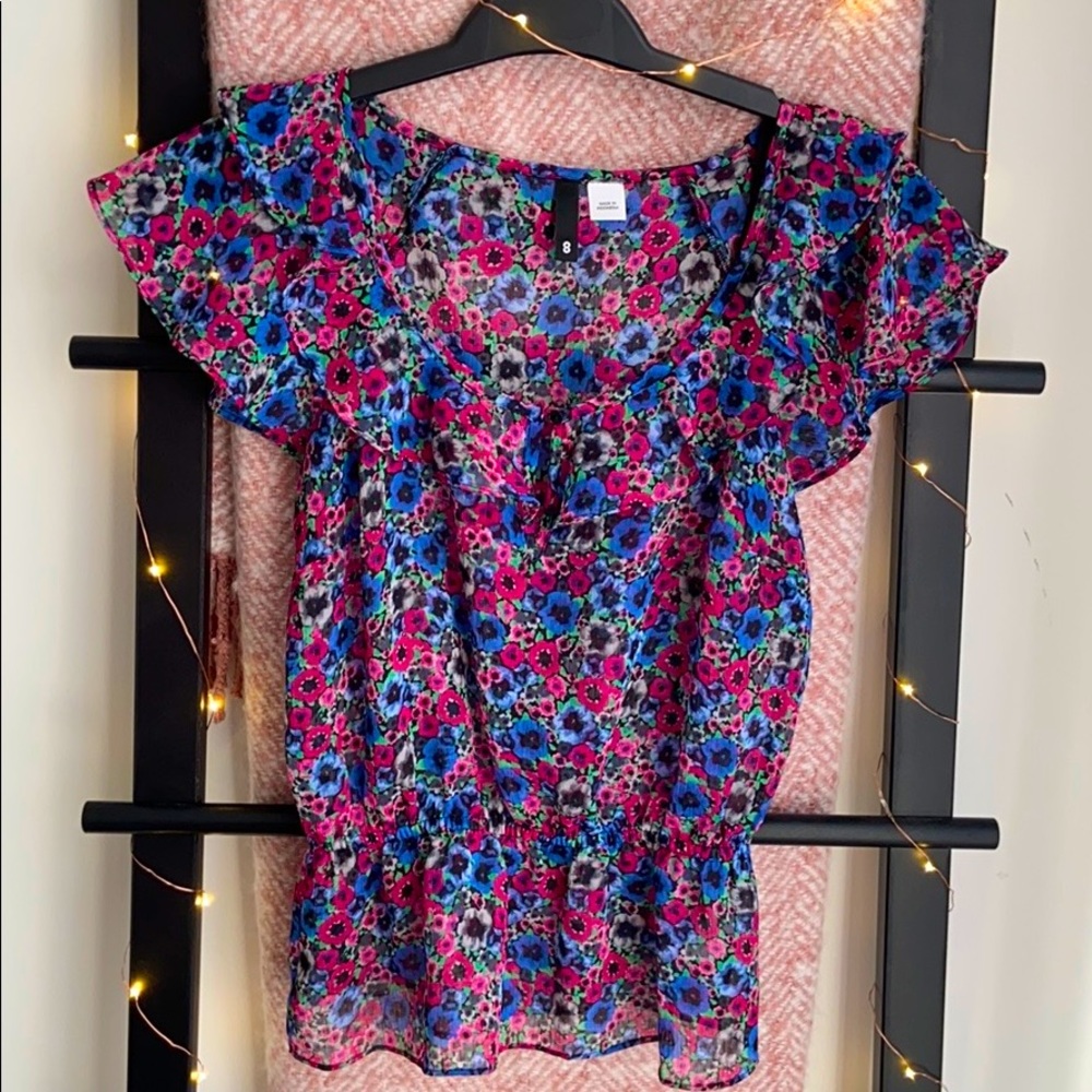Floral Ruffle Shirt